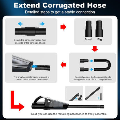 Car Vacuum Cleaner, Portable Car Vacuum with Powerful 7000PA Suction, Car Accessories, DC 12V High Power 16.4Ft Cord Vacuum Cleaner for Car, LED Light & Low Noise, VC008C