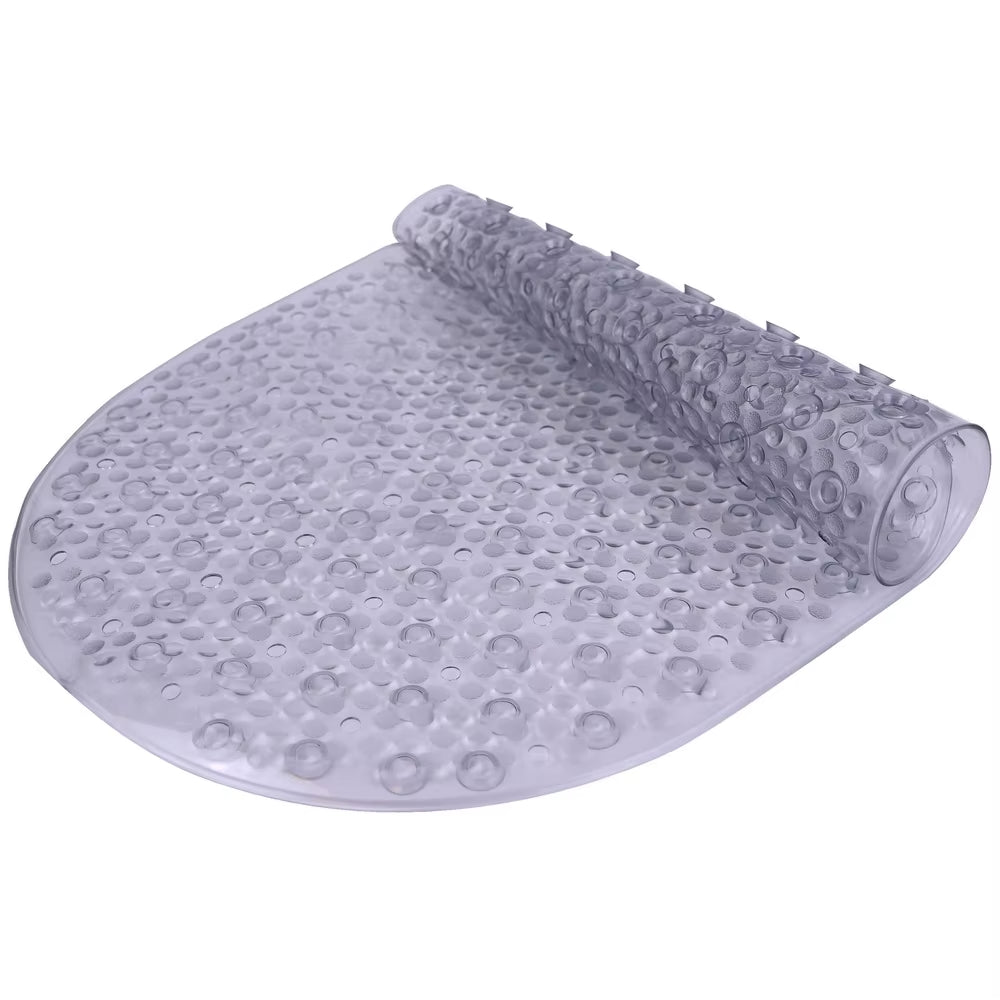 Durable Oval Bubble Bath Mat with Suction Cups Slip-Resistant Design Secure Shower Experience Easy Machine Wash Non-Textured