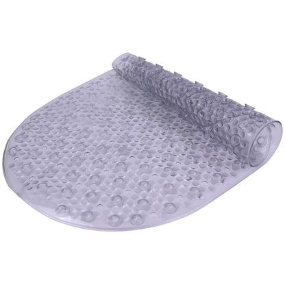 Durable Oval Bubble Bath Mat with Suction Cups Slip-Resistant Design Secure Shower Experience Easy Machine Wash Non-Textured