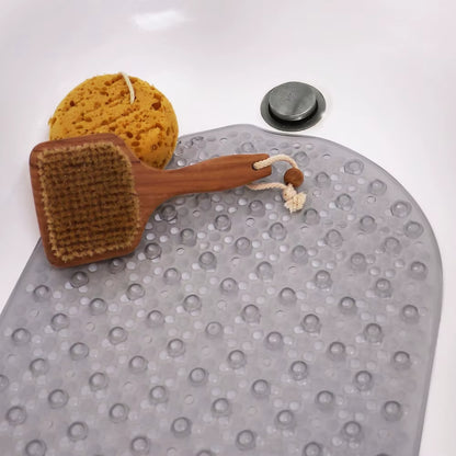Durable Oval Bubble Bath Mat with Suction Cups Slip-Resistant Design Secure Shower Experience Easy Machine Wash Non-Textured