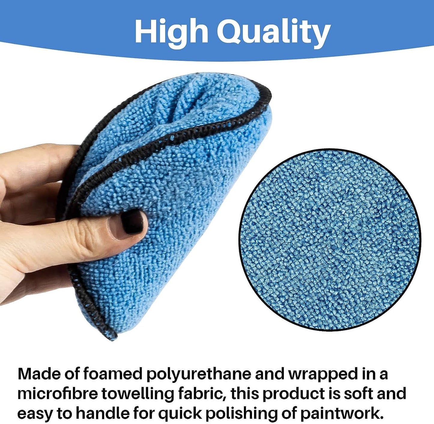 12 Pack Microfiber Foam Car Wax Applicator Pad - Foam Applicator Pads Detailing round 4.72 Inch Polishing Sponges for Car Wax Applicator Pad round Blue