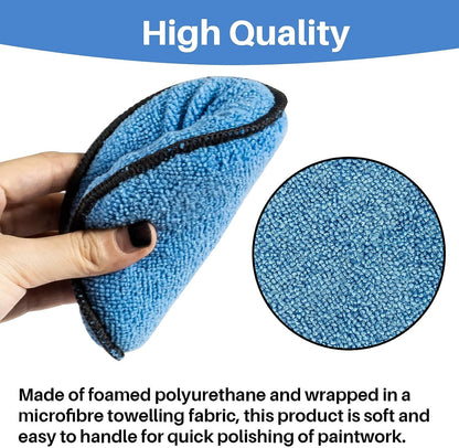12 Pack Microfiber Foam Car Wax Applicator Pad - Foam Applicator Pads Detailing round 4.72 Inch Polishing Sponges for Car Wax Applicator Pad round Blue